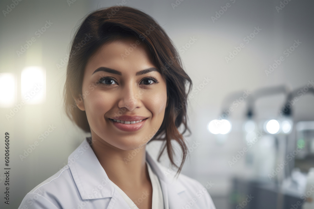 Young latin female scientific in laboratory. Generative AI., Generative AI Young latin female scientific in laboratory. Generative AI., Generative AI