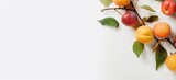red ripe apple fruit branch banner background, Generative Ai