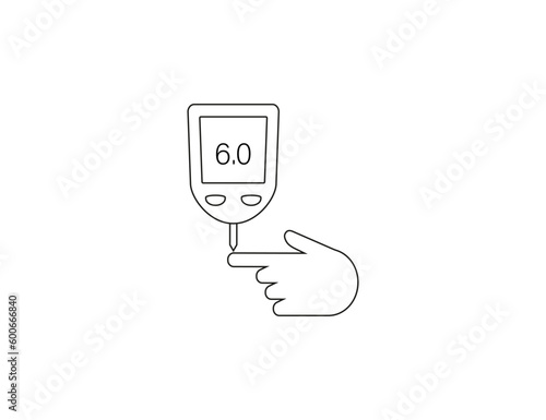 Blood, sugar, glucometer icon. Vector illustration.