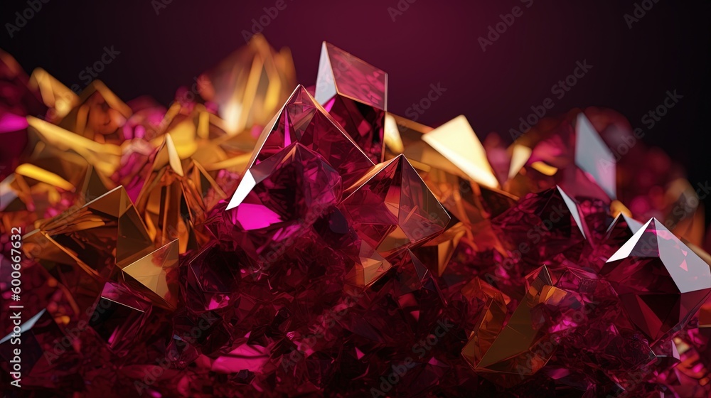 a pile of red and yellow crystals on a black background. generative ai a pile of red and yellow crystals on a black background. generative ai