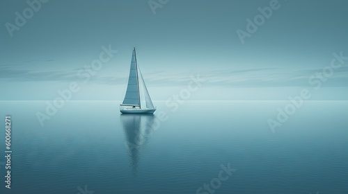  a sailboat floating in the middle of a body of water. generative ai