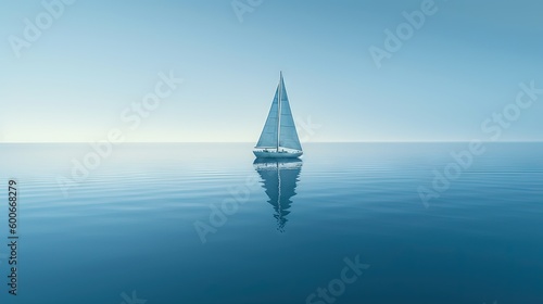  a sailboat floating in the middle of a body of water. generative ai