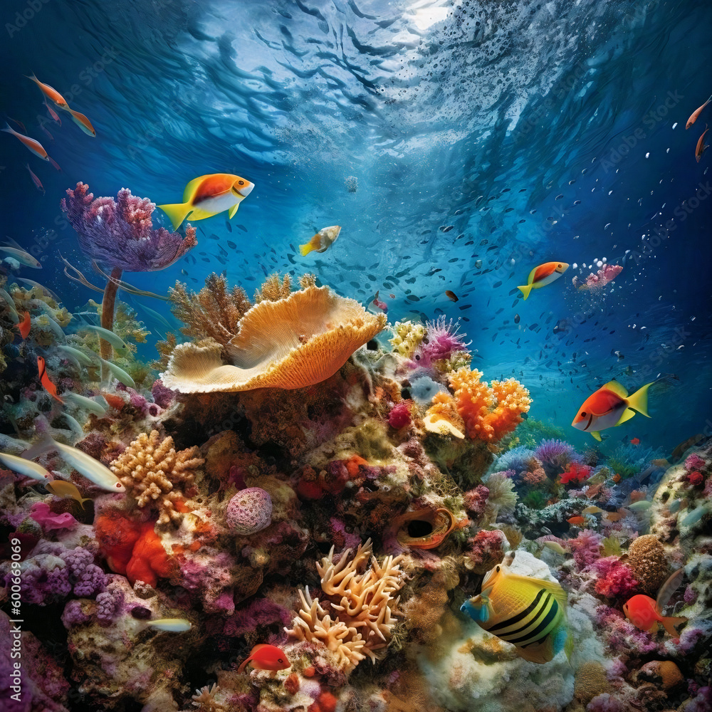 Fototapeta premium Underwater Dreams: A Captivating Journey into the Depths