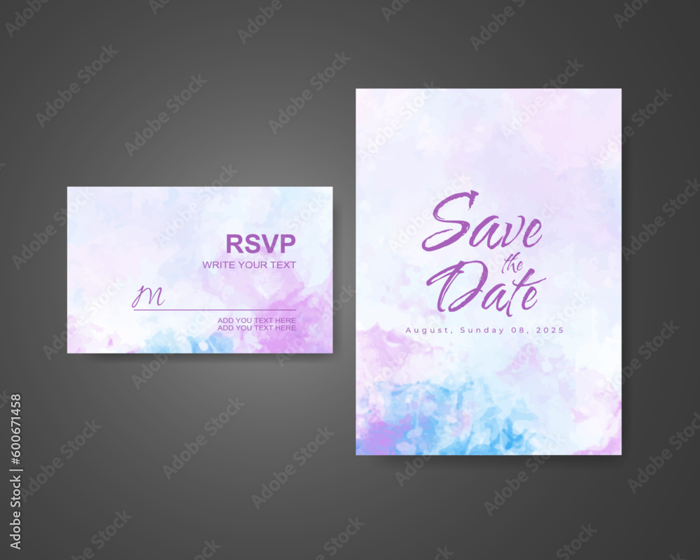 Wedding invitation with abstract watercolor background Wedding invitation with abstract watercolor background