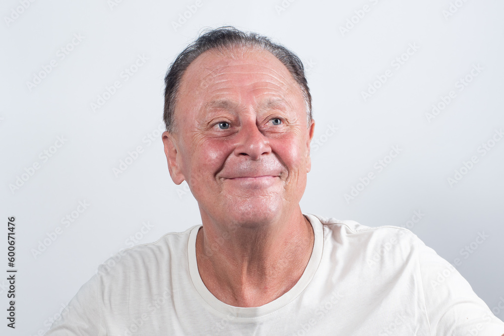 portrait of senior person on white background portrait of senior person on white background