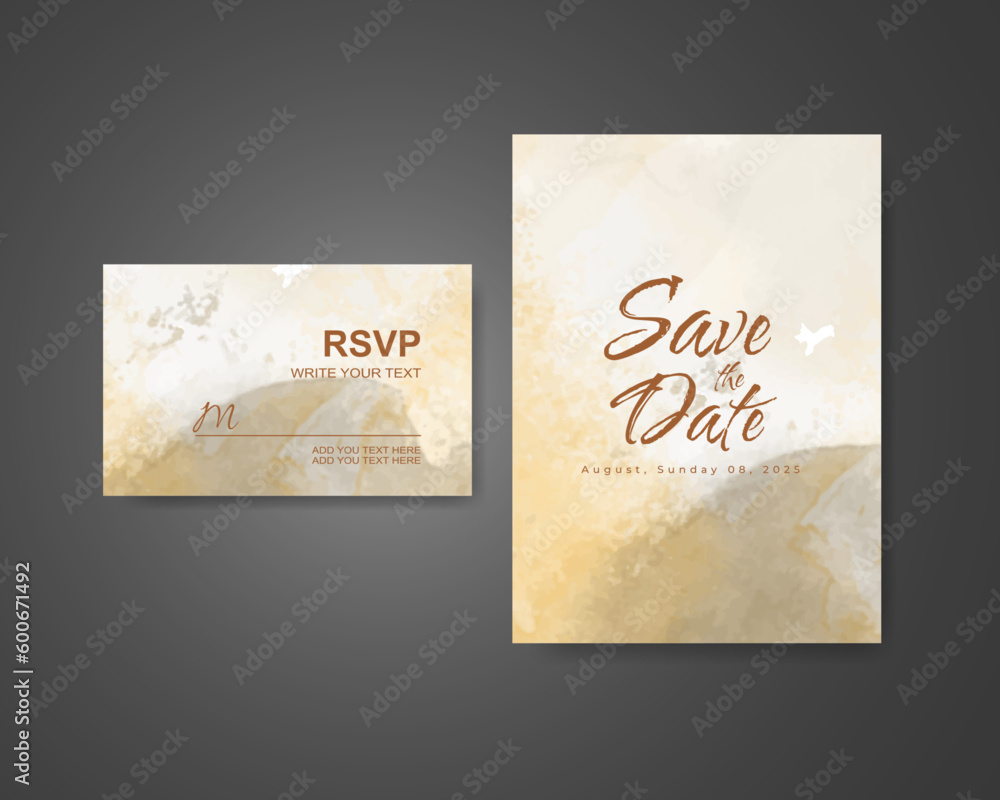 Wedding invitation with abstract watercolor background Wedding invitation with abstract watercolor background