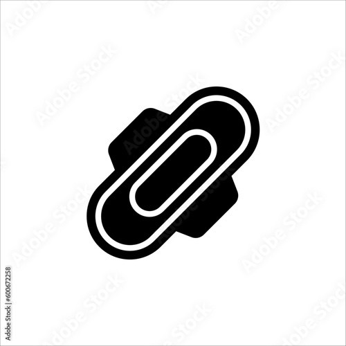 Sanitary pad icon with wings. Vector illustration on white background