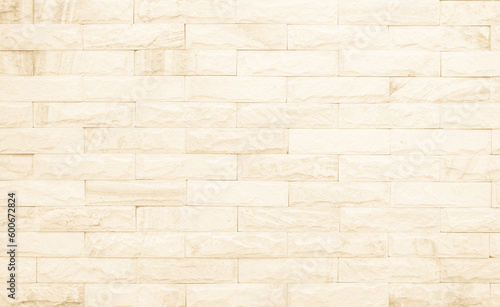 Cream brick wall texture. Old brown brick wall concrete or stone pattern nature 