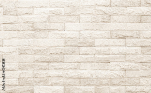 Cream brick wall texture. Old brown brick wall concrete or stone pattern nature 