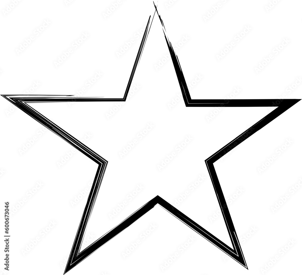 Abstract black paint brushstroke star on transparent background. Spots for grunge design. Can change color. Abstract black paint brushstroke star on transparent background. Spots for grunge design. Can change color.