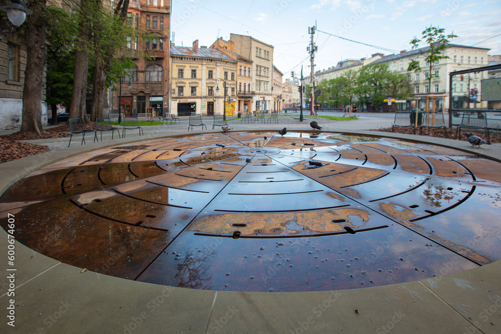 The fountain dedicated to the Hero of Ukraine Dmytro 