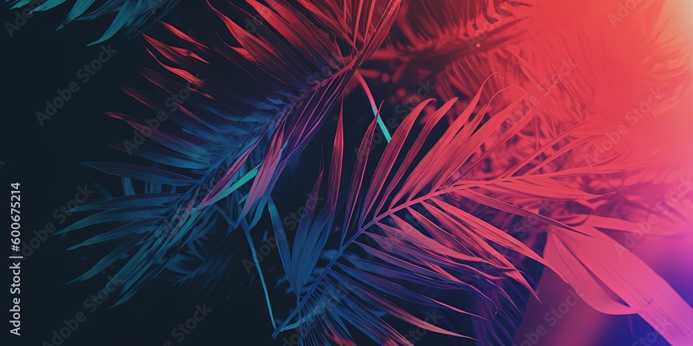 abstract flora leaves background, summer green background, Generative Ai