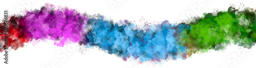 elongated colorful explosion smoke plume effect