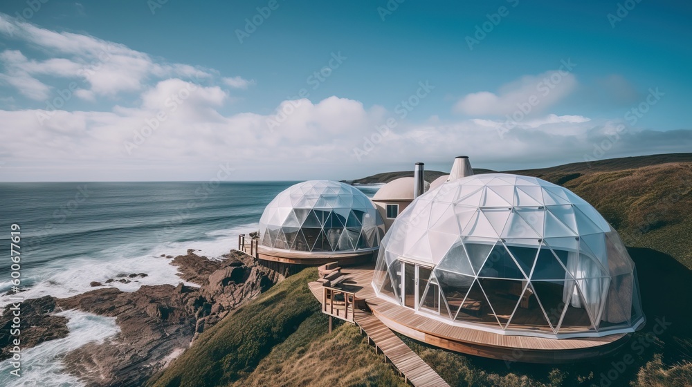 Luxurious Futuristic Glamping Site on Pristine Shoreline Luxurious Futuristic Glamping Site on Pristine Shoreline