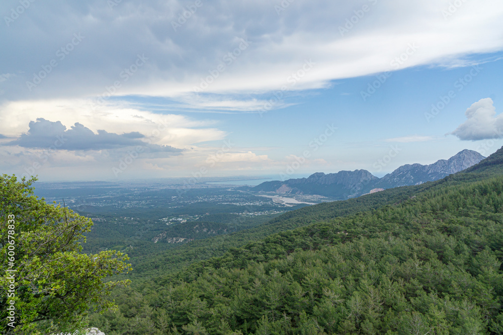 The scenic views from Trabenna, which was a city in ancient Lycia, at the border with Pamphylia, near Sivri Dağ and  Geyikbayırı, the rock climbing center, Antalya