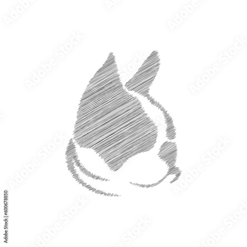 French bulldog and a cat vector sketch illustration
