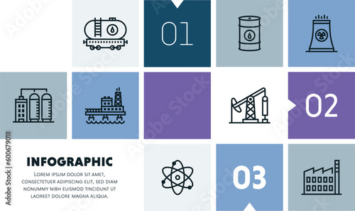 Industrial internet of things infographic design with icons, made by thin line style with editable strokes.