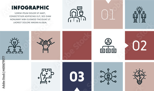 User and entity behavior analytics infographic design with icons, made by thin line style with editable strokes.