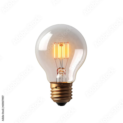 Light bulb on isolated background. Generative AI