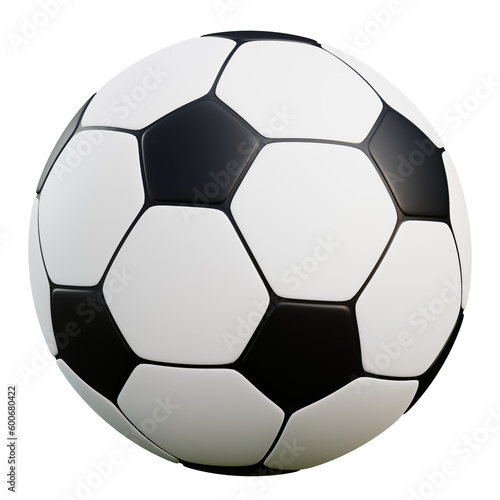 3d render soccer ball illustration with transparent background
