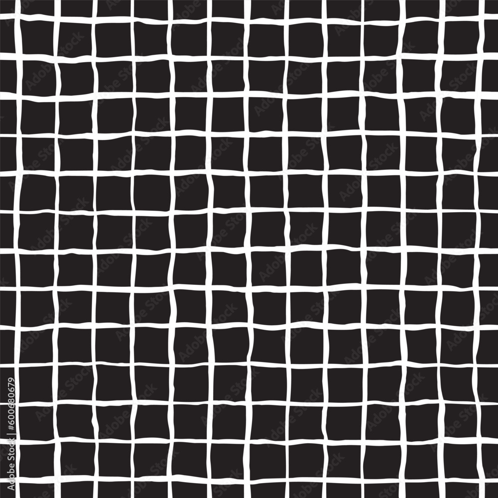 Abstract hand drawn check textures made with gouache. Black grunge checkers vector background Abstract hand drawn check textures made with gouache. Black grunge checkers vector background