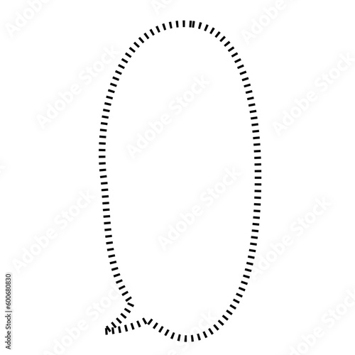 漫画の吹き出し 縦書き 破線