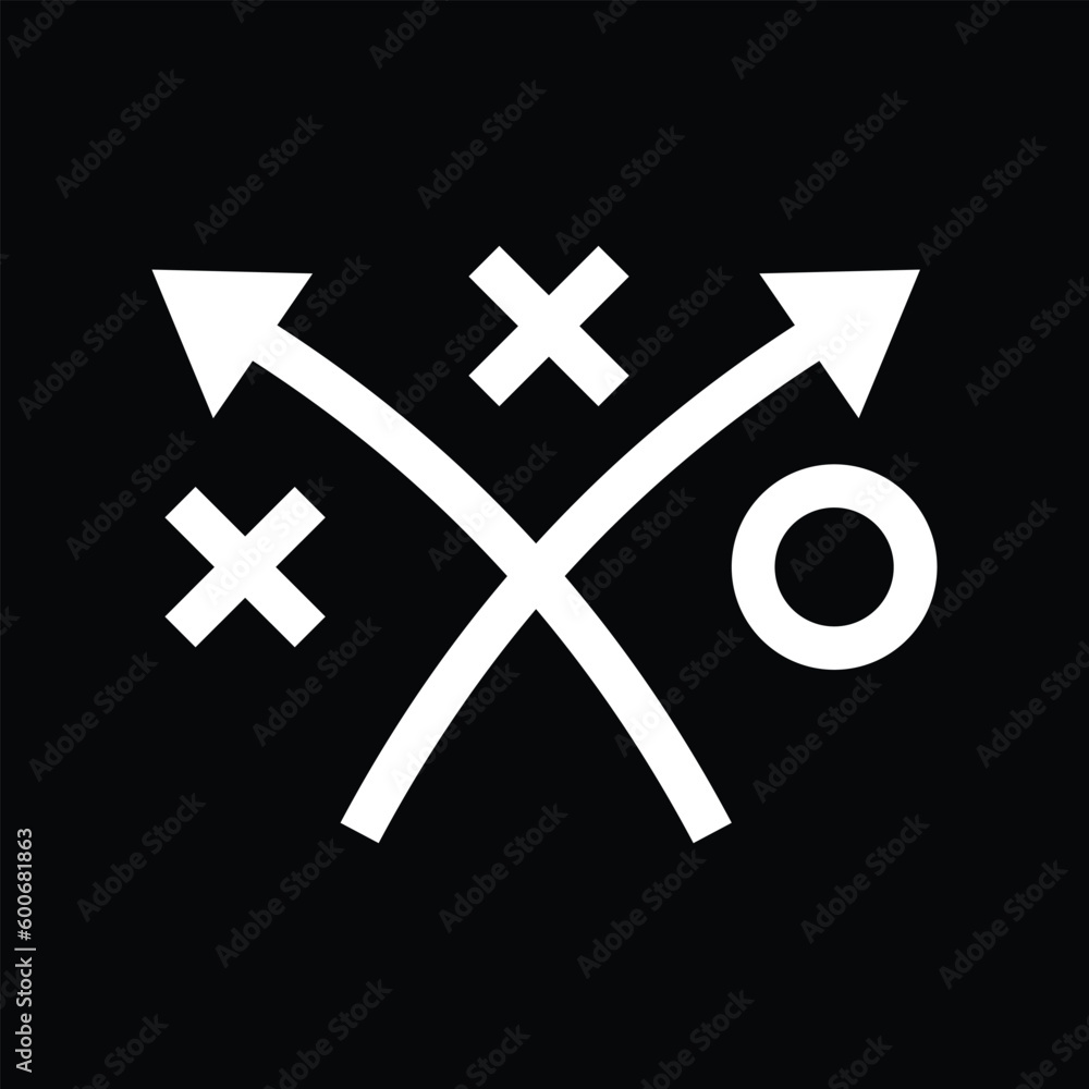 Obraz premium Tic tac toe arrow cross logo design