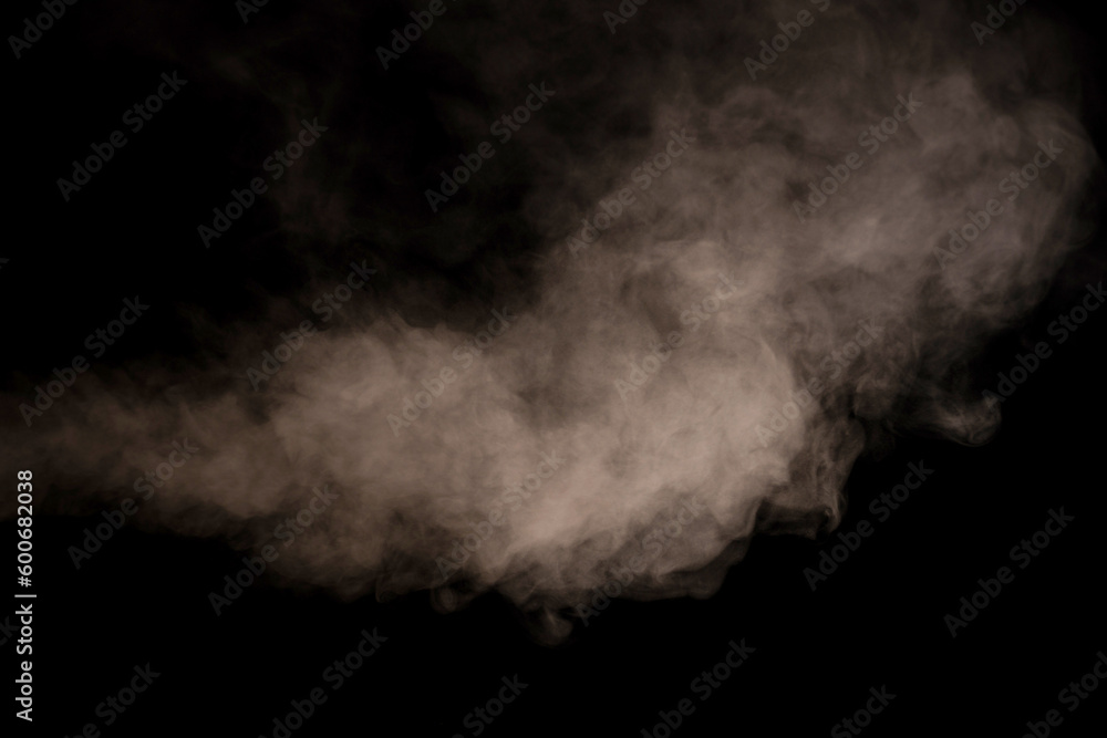 White steam on a black background. White steam on a black background.
