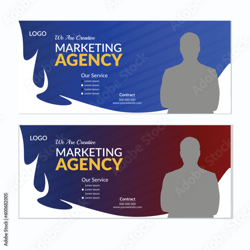 Facebook modern cover design vector template
