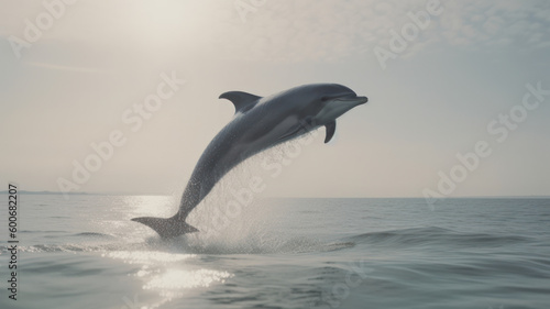 close up dolphin jumping generative AI