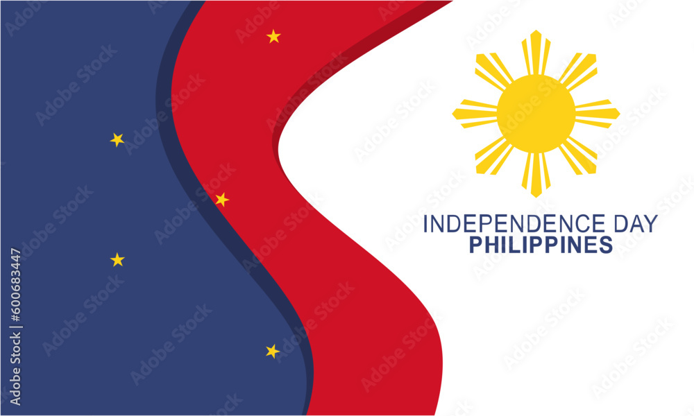 Happy independence day philippines background with philippines flag