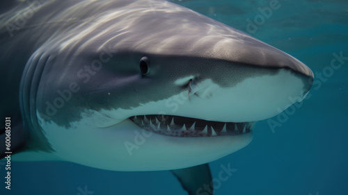 close up tiger shark generative AI