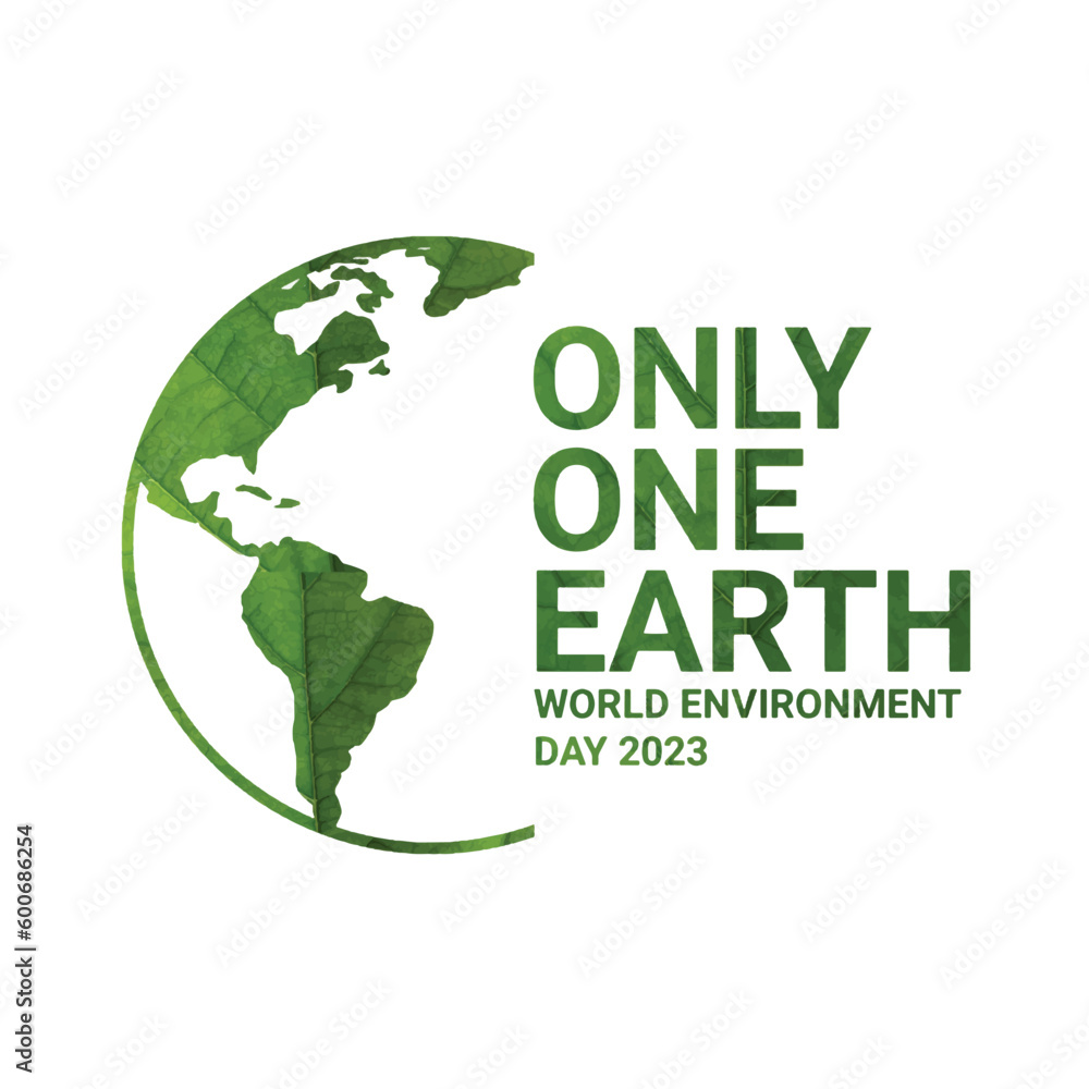 Only One Earth. World Environment Day 2023. Vector Illustration Suitable for greeting card, poster and banner. Only One Earth. World Environment Day 2023. Vector Illustration Suitable for greeting card, poster and banner.