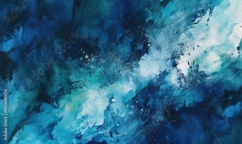 Abstract watercolor paint background dark blue color grunge texture for background, generative AI