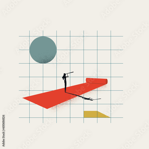 Business vision and leadership vector concept. Symbol of future, opportunity, mission. Minimal illustration.