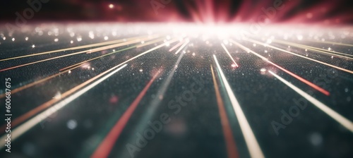 Illuminated light ray spark background. Generative AI technology.