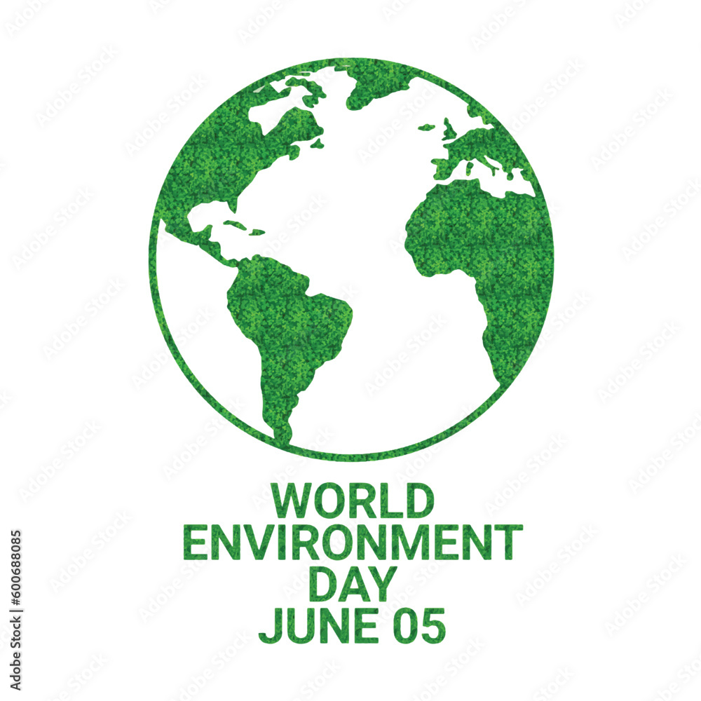 World Environment Day. June 05. Save the planet. Holiday concept. Template for background, banner, card, poster with text inscription. Vector illustration