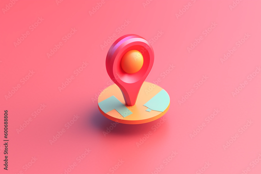 Modern Location icon 3d, generative ai Modern Location icon 3d, generative ai