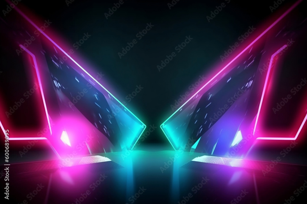 Abstract glowing graphics template for team A versus team B sport event generative ai Abstract glowing graphics template for team A versus team B sport event generative ai
