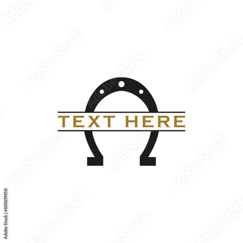 horseshoe logo template isolated on white background.