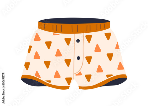 Men underwear, trunks. Male panties, briefs, shorts with button closure, abst...