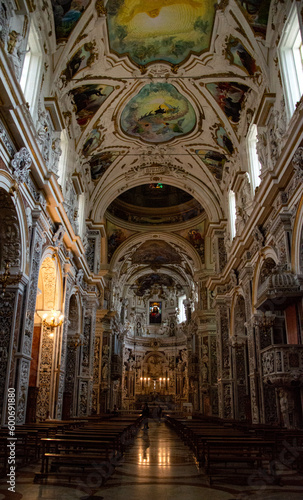 A tall hall of a medieval church in Palermo