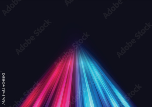Modern abstract high-speed light motion effect on black background. vector illustration.