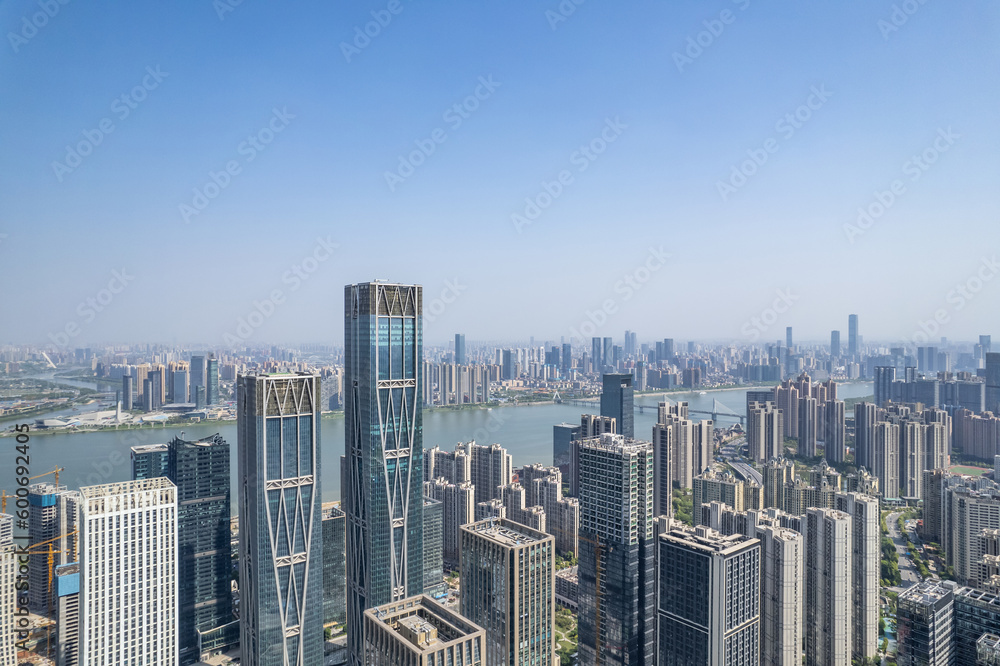 Building scenery of Hunan financial center in China