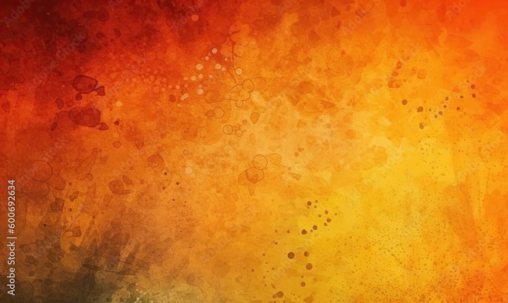 Yellow orange background with texture and distressed vintage grunge and watercolor, generative AI