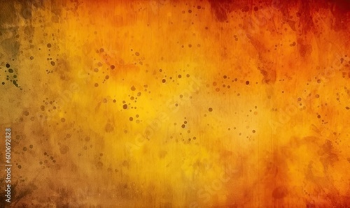 Yellow orange background with texture and distressed vintage grunge and watercolor, generative AI