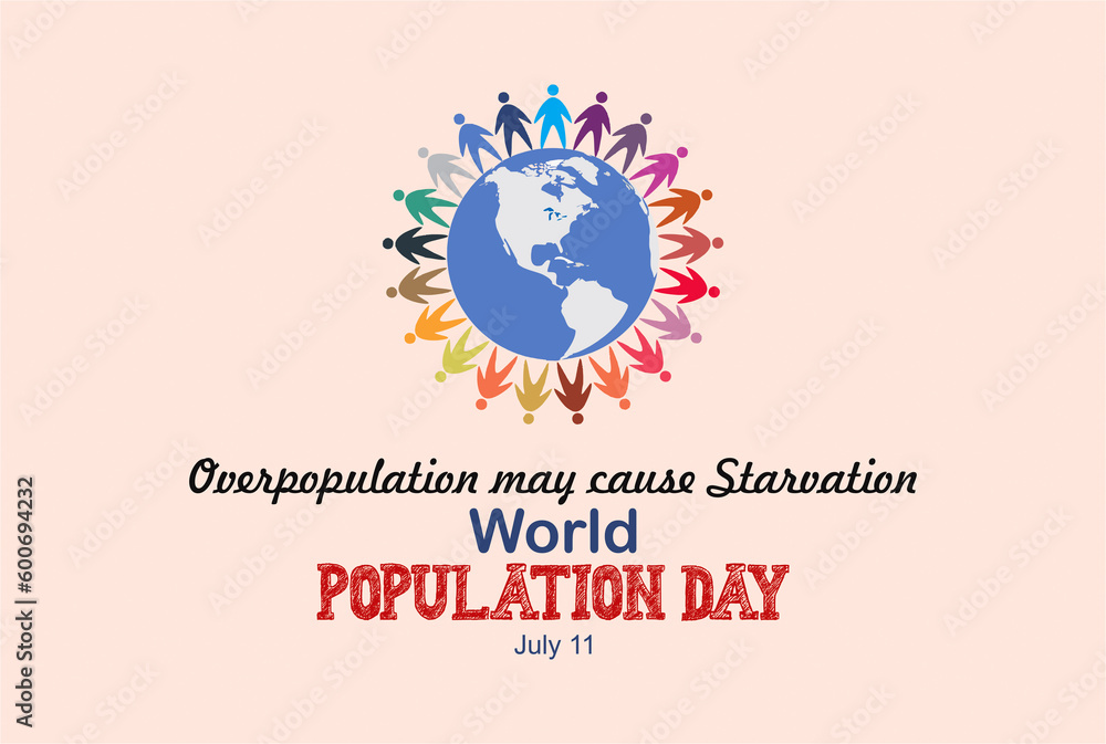  World Population Day, July 11, campaign theme background for  population welfare theme poster, banner and flyer to raise awareness.