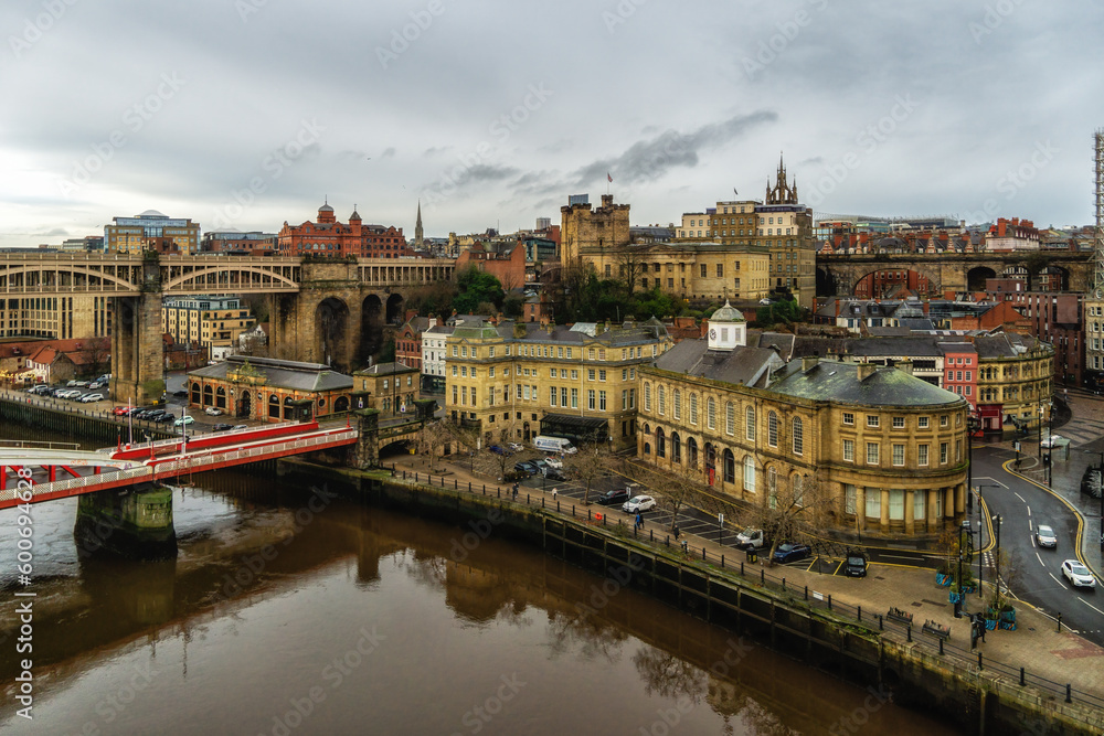 High angle city scene Newcastle, UK