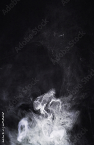 Smoke png, white and transparent background and fog with abstract pollution swirl with no people. Cloud, art and steam pattern in the air with isolated, smoking and incense creativity with motion