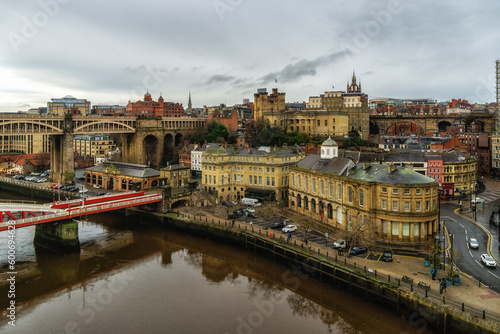 High angle city scene Newcastle, UK
